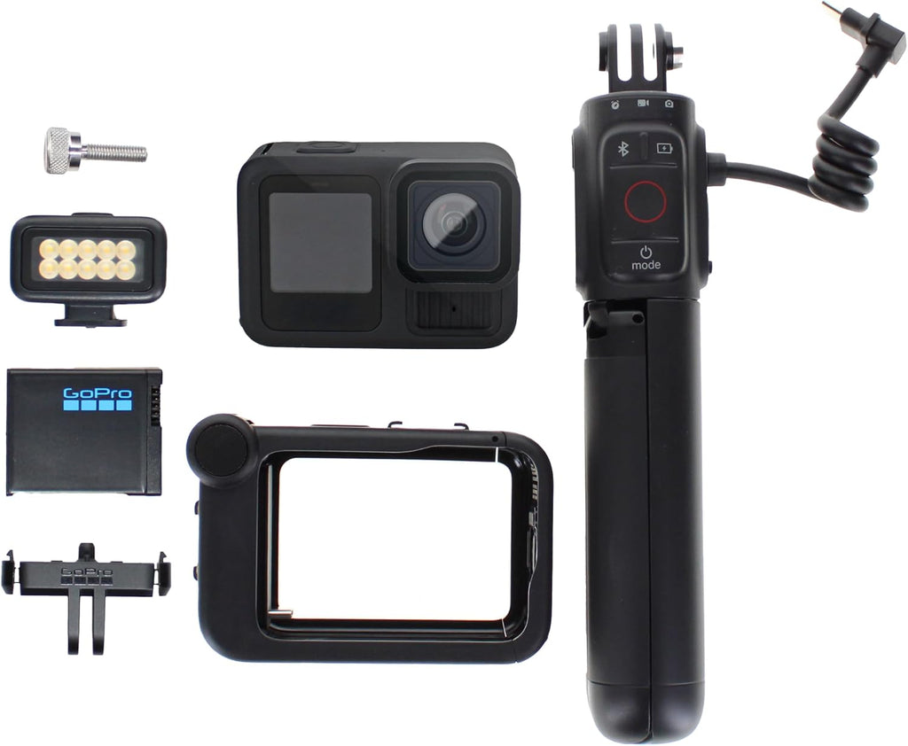 GoPro HERO13 Black Creator Edition - Includes Volta (Battery Grip, Tripod, Remote), Media Mod, Light Mod, Waterproof Action Camera + 64GB Card, 50 Piece Accessory Kit and 2 Extra Batteries