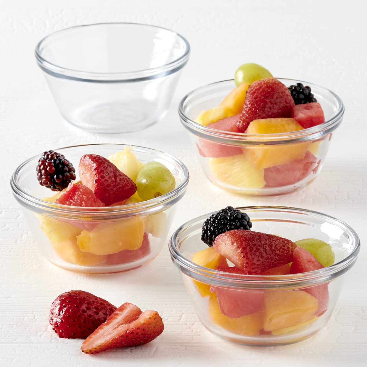 Anchor Hocking Glass Ramekins, 6 Ounce Glass Custard Cups with Lids, Set of 4