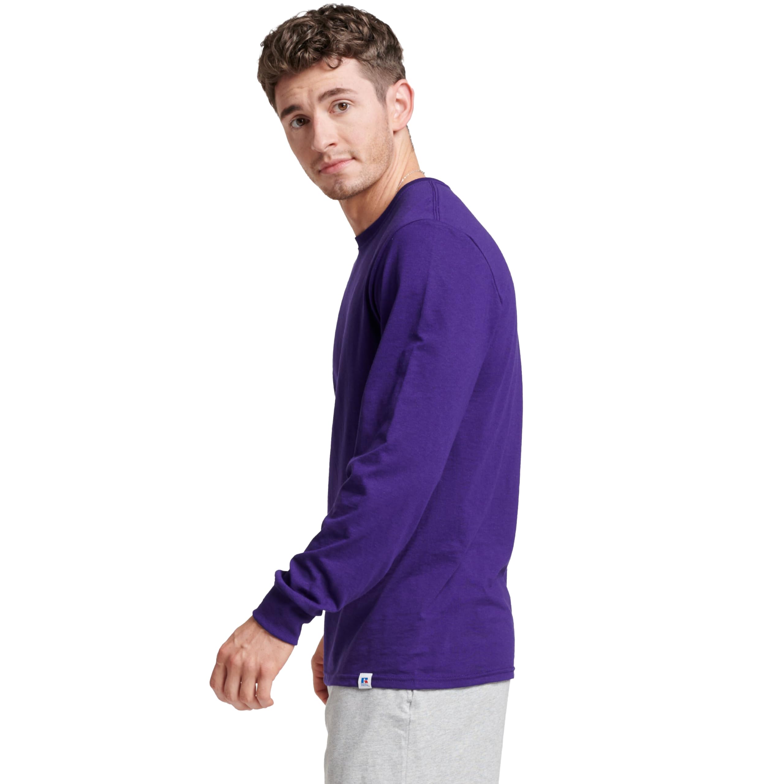 Russell Athletic Men's Dri-Power Long Sleeve Tees, Moisture Wicking, Odor Protection, UPF 30+