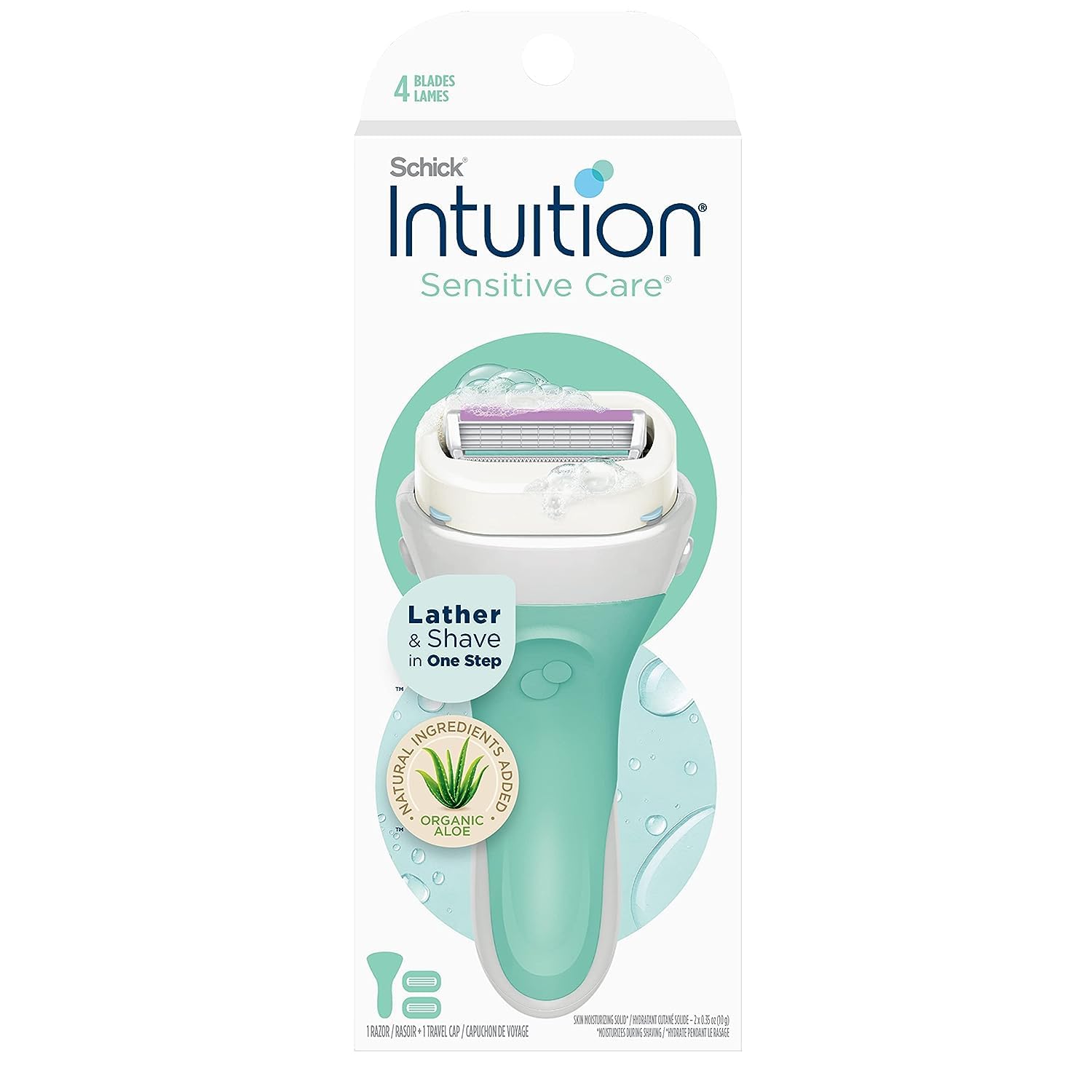 Schick Intuition Refill, Pure Nourishment Razors for Women | Intuition Razor Blades Refill with Organic Cocoa Butter, 6 Count (Pack of 1)