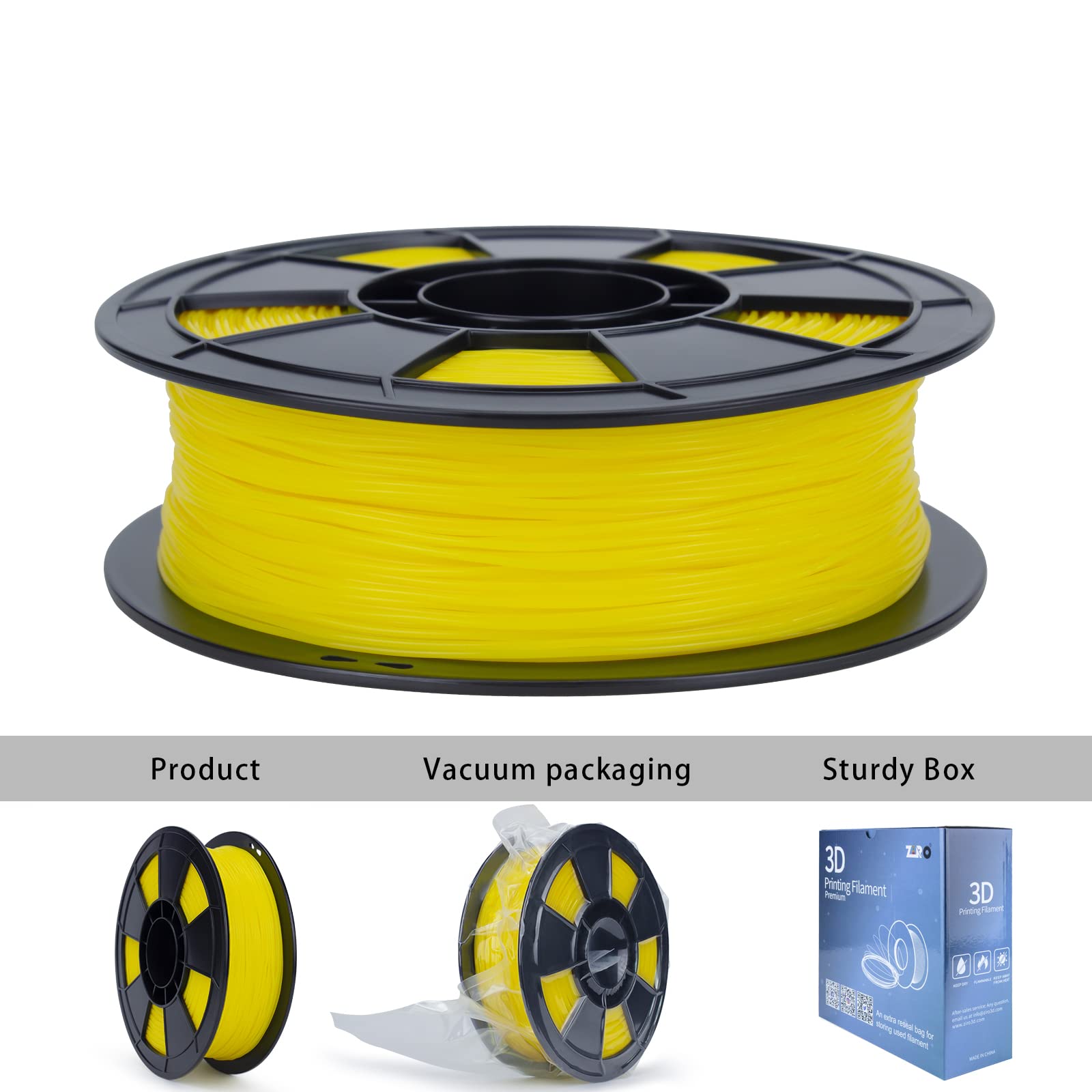 ZIRO TPU Filament 1.75mm 3D Printer Filament, Shore 95A Hardness TPU, Flexible Soft Material, 0.8KG/1.8lbs Spool, Fit Most FDM 3D Printers, Black