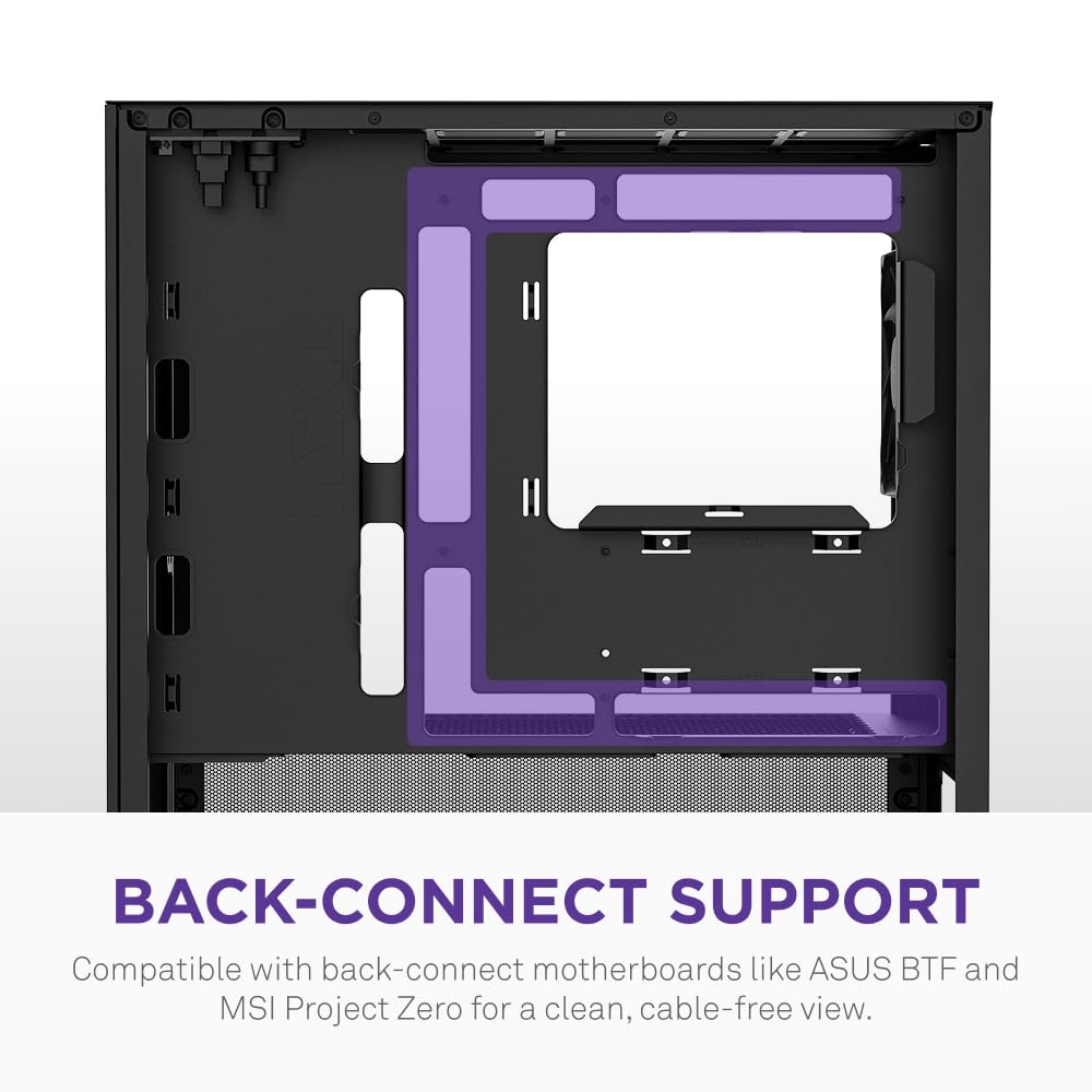 NZXT H3 Flow – Micro-ATX PC Case – Optimized Airflow – Includes 1 x 120mm Rear Fan – Supports Full-Sized GPUs – Fits 280mm Front, 240mm Top Radiator – Back-Connect Motherboard – Black