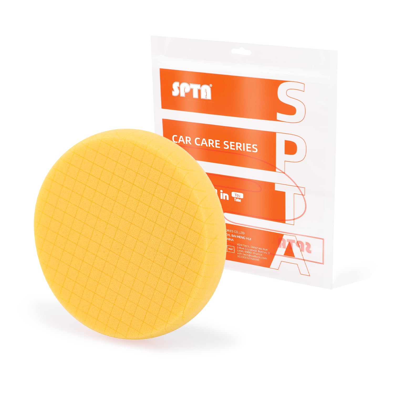 Blue T60 Moderate-Cut Foam Polishing Pads, SPTA 1Pc 3.5 Inch Face for 3 Inch 80mm Backing Plate Compound Buffing Sponge Pads for Car Buffer Polisher Compounding, Polishing and Waxing -FPTSS3G