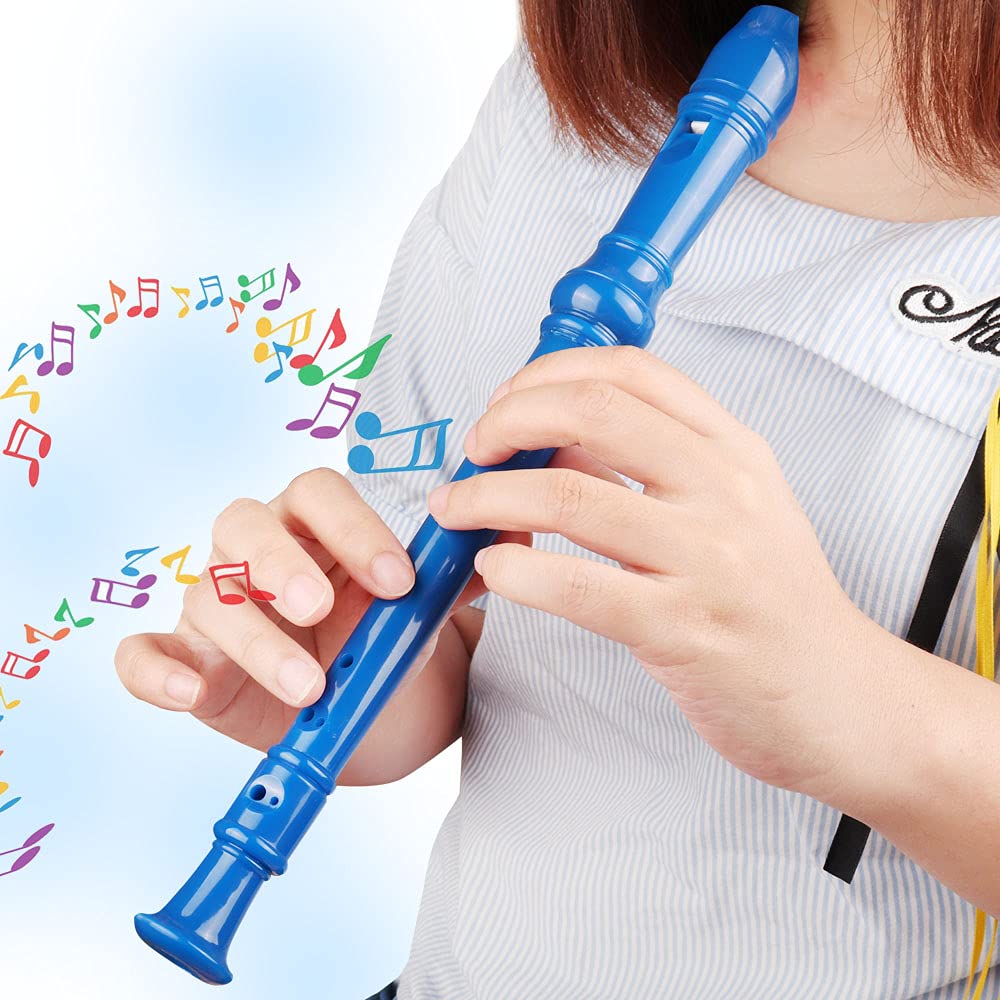 Mr.Power Maple Wooden Soprano Recorder, C Key German Style Fingering 8 Holes 2 Piece School-Approved Musical Instrument Pupil Student Educational (Wood Color)