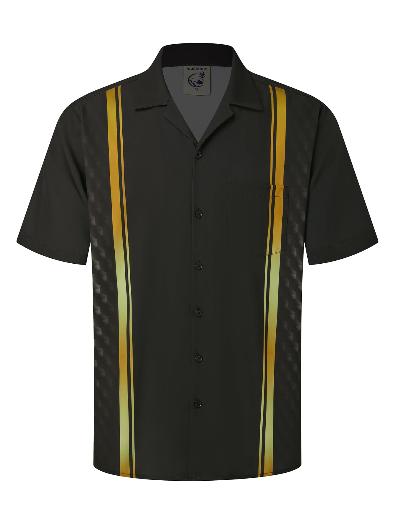 Hardaddy Men's Camp Collar Retro Vintage Bowling Button Down Shirt with Pocket Casual Short Sleeve Beach Shirts Summer