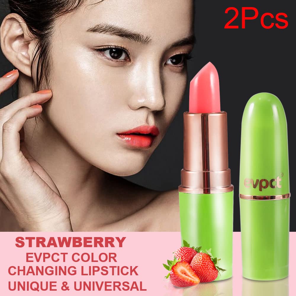 evpct 2Pcs Blueberry Tinted Lip Balms PH Lip Color Changing Lipstick Balm Stain Gift Set Queen for Women Girls Korean Mood Long Lasting Color Change Light Pink Lipstick Lip Tint Plumper Gloss