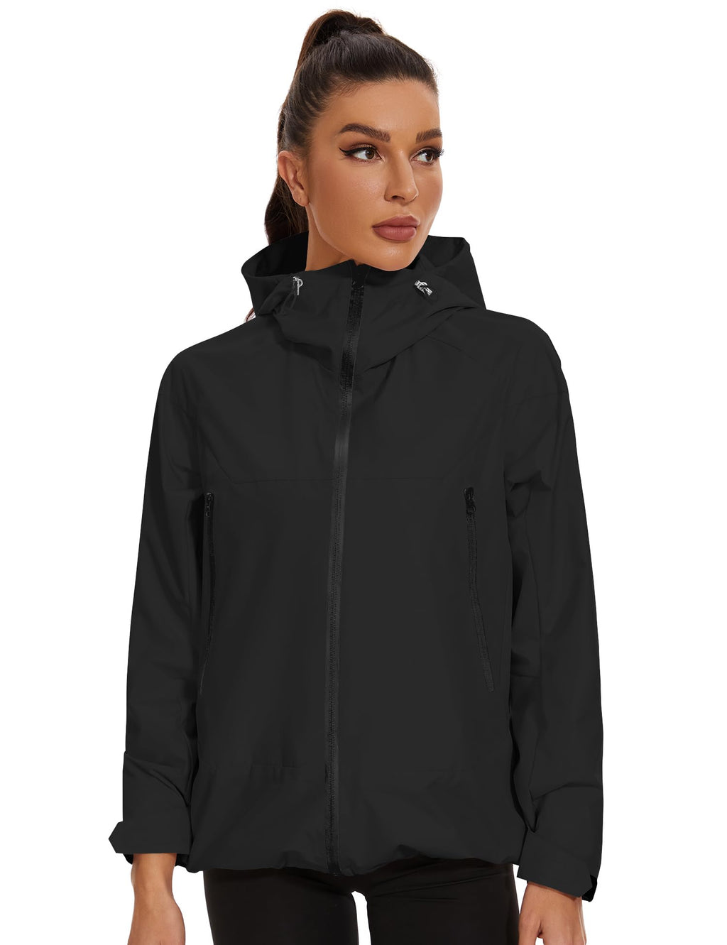 Avoogue Rain Jacket for Women Waterproof Lightweight Rain Coat Hiking Windbreaker Jacket with Hood