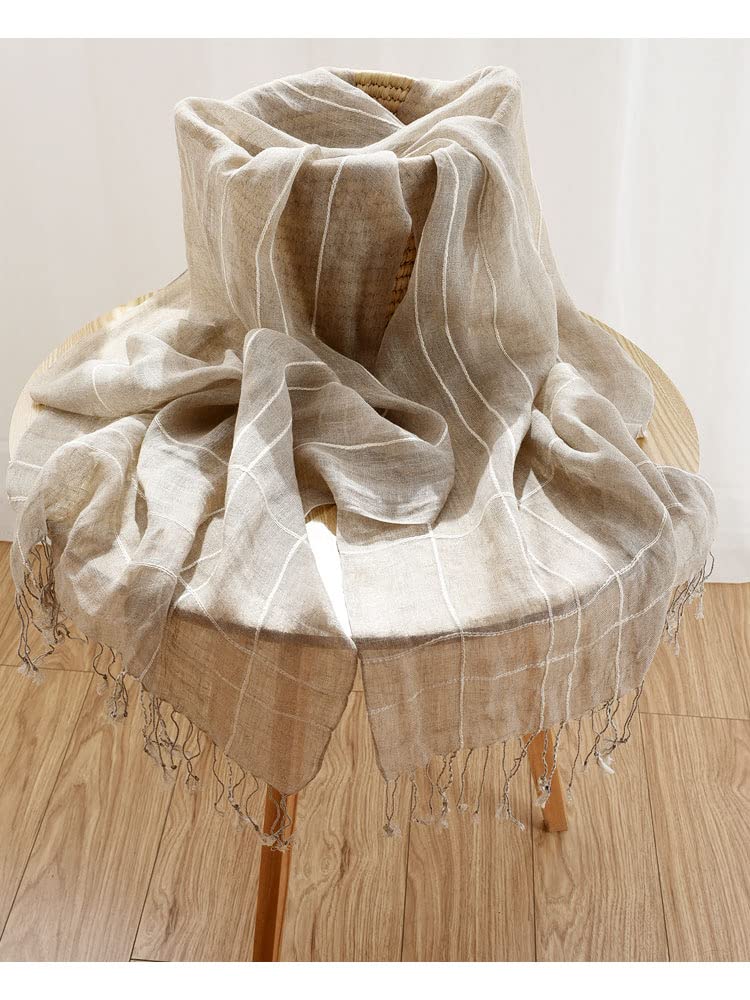 Jeelow Lightweight Summer Scarf Light Shawl Wrap Linen Feel Scarves For Men And Women