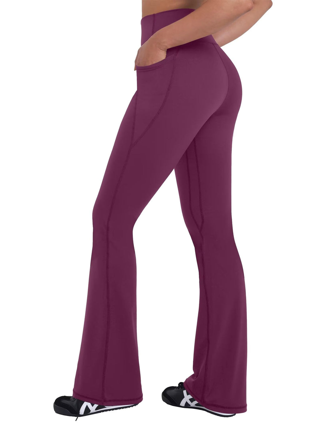 Sunzel Women Mini Flare Leggings with Pockets Breathable Bootcut Yoga Pants | Mini Flare, Buttery Soft, High Stretchy, High Waisted Tummy Control, Gym Clothes, Workout Casual Dance