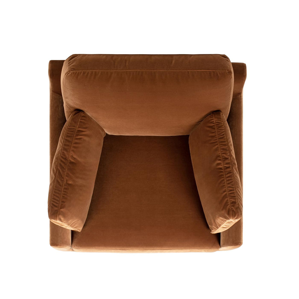 Jennifer Taylor Home Pasadena 36" Wide Modern Farmhouse Accent Arm Chair, Burnt Orange Performance Velvet
