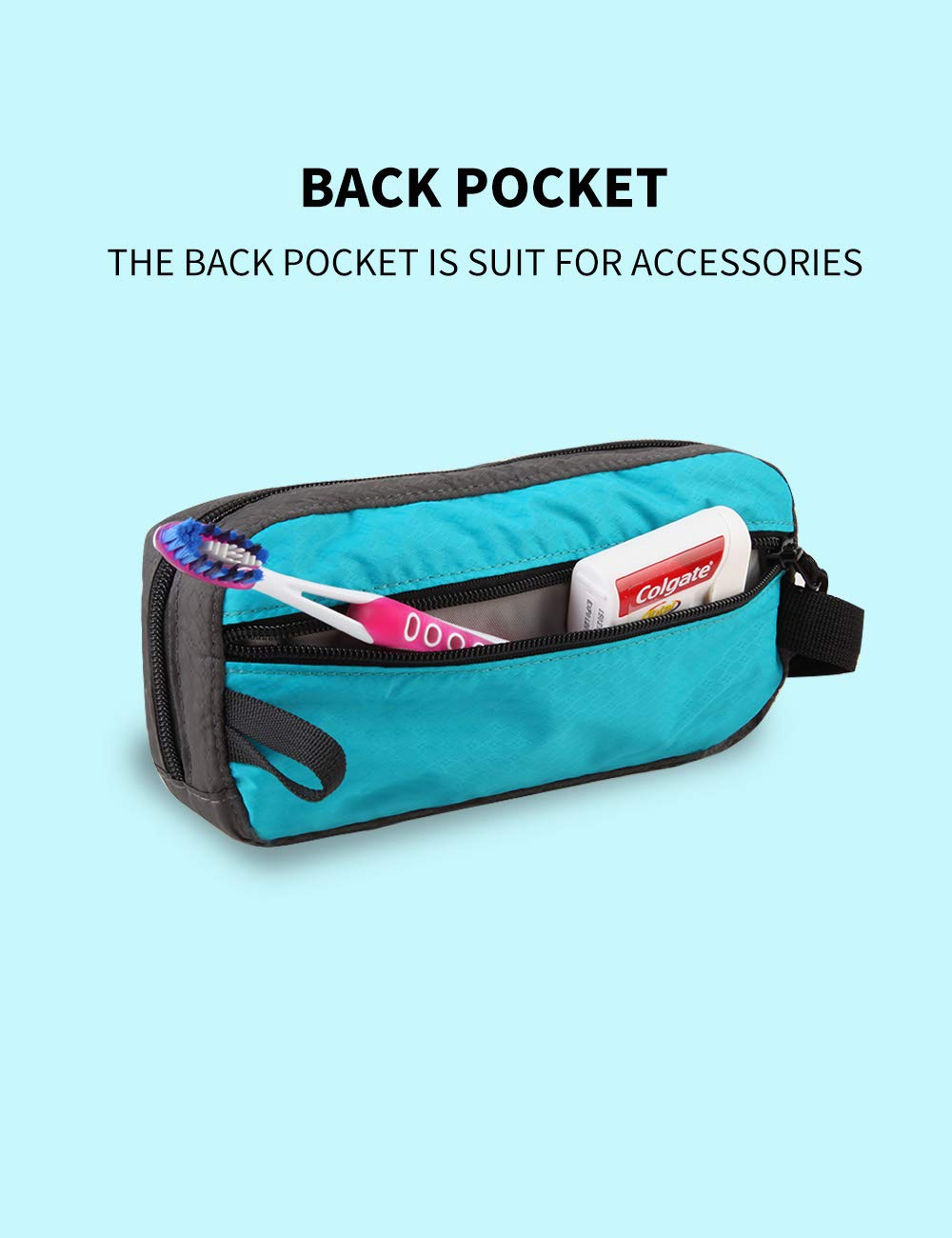 GOX Travel Small Toiletry Bag for Men Nylon Dopp Kit Medicine Bag Travel Organizer Pouch Shave Kits for Teens Toiletry Essentials Bathroom Compact (Black, 7.9 * 3.7 * 2 Inches)