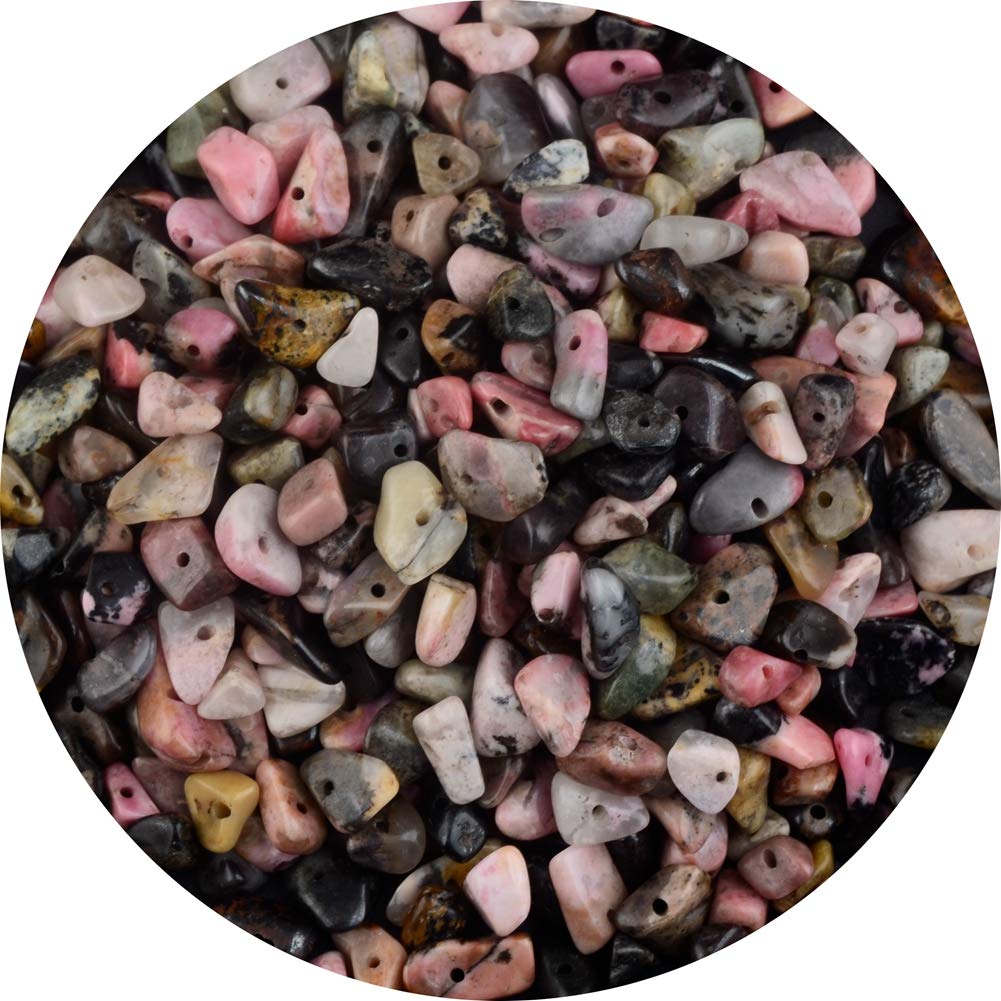 Chip Stone Beads Turquoise 5-8mm About 400 Pieces Irregular Gemstones Healing Crystal Loose Rocks Bead Hole Drilled DIY for Bracelet Jewelry Making Crafting (5-8mm, Turquoise)