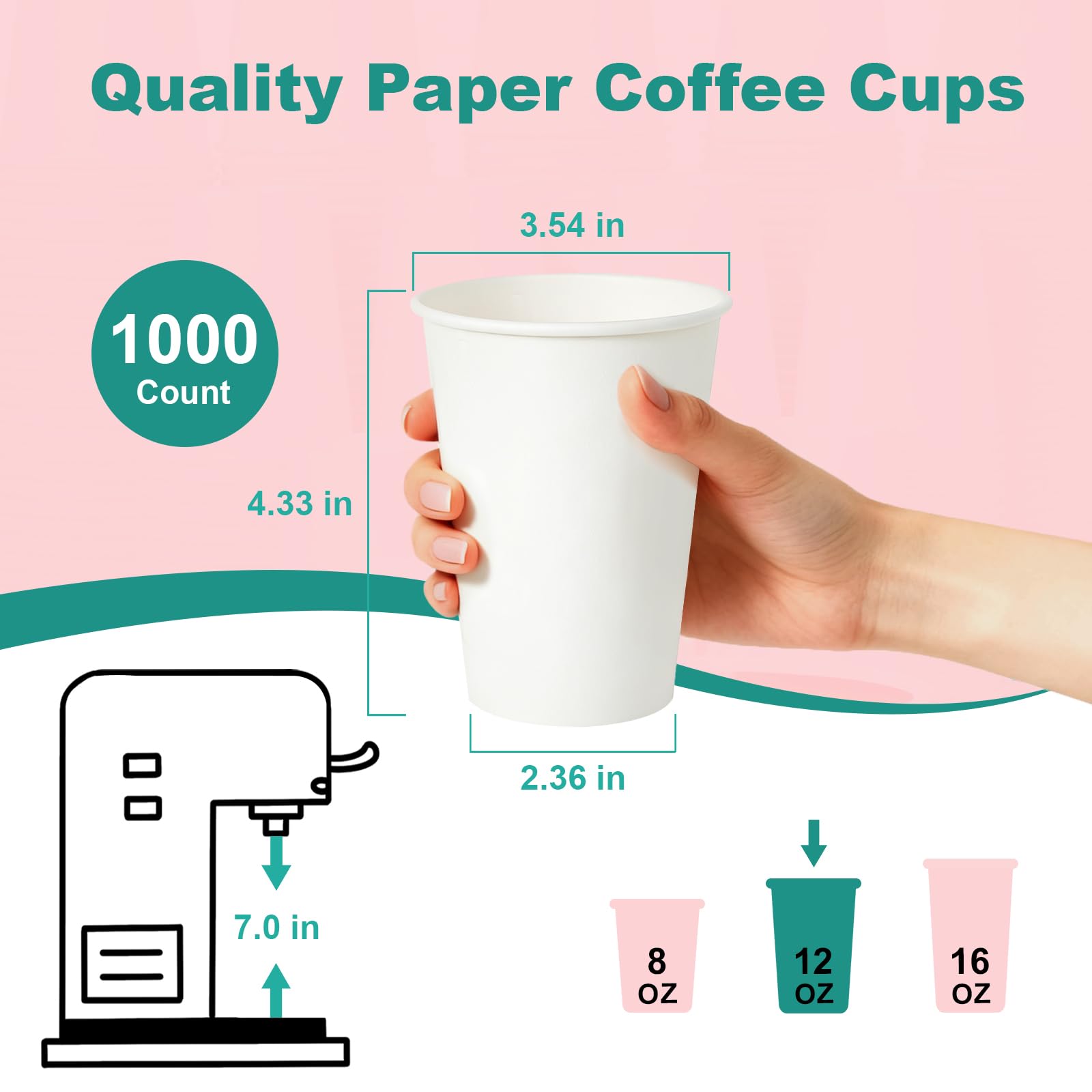 16 oz 100 Pack Corrugated Ripple Wall Disposable Coffee Cups with Lids and Straws, Heavy Duty Insulated Cups for Hot Beverage or Cold Drinks, Bulk for Restaurants, Offices, Coffee Shops(Black)
