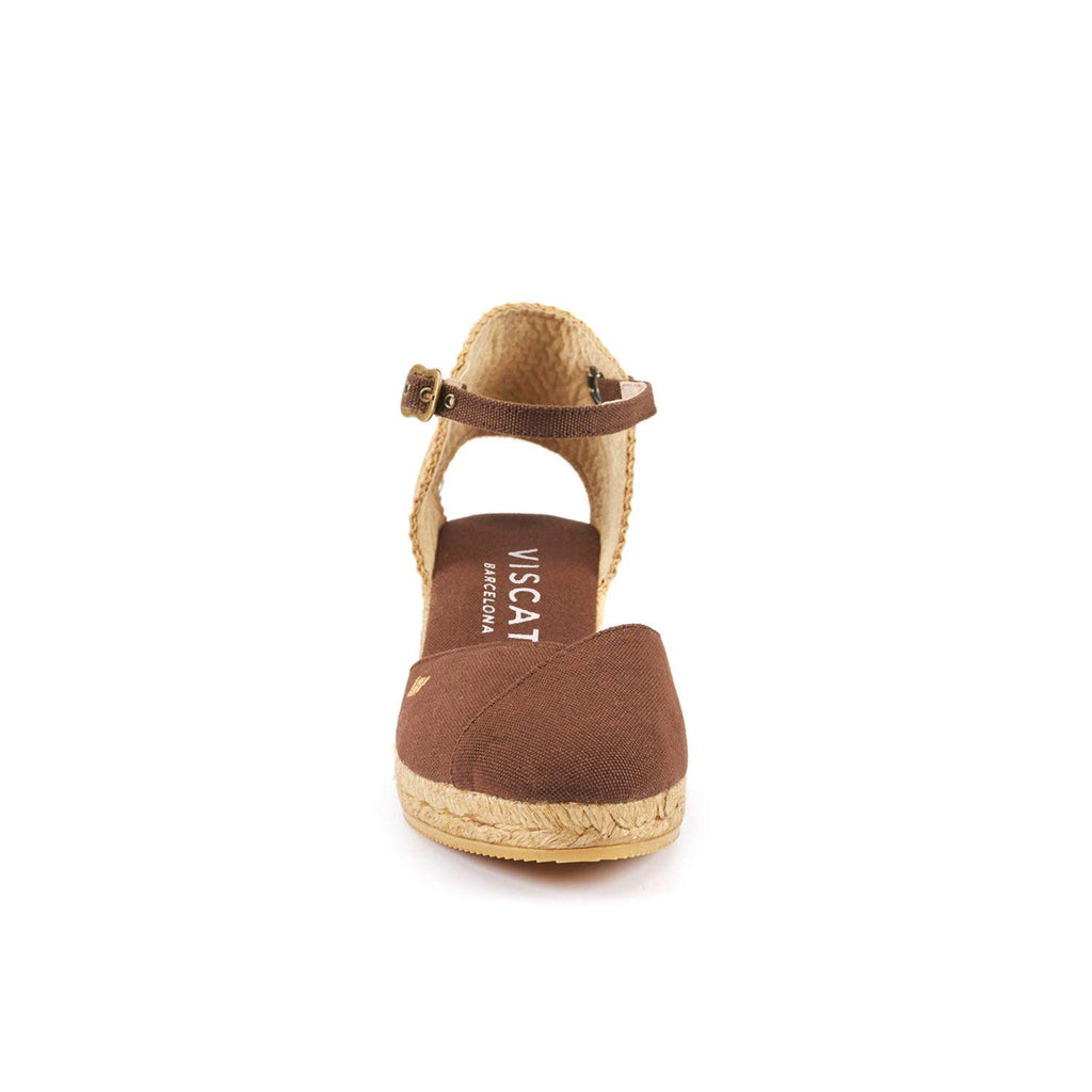 Viscata Pubol Espadrille Canvas Low Wedges with Ankle Strap Spain Handmade 2” Heel Women's Sandals with Breathable Organic Cotton Canvas and 100% Natural Jute for all Occasions: Casual, Work, Party