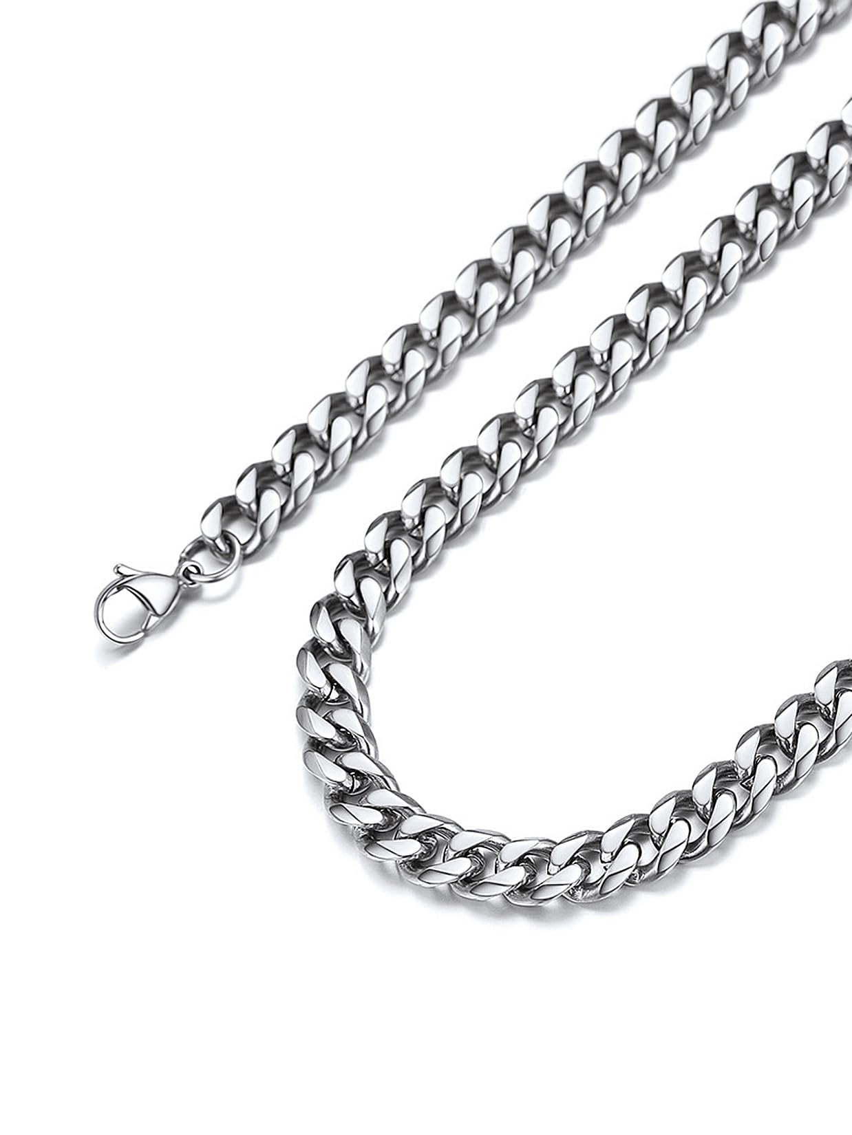 Suplight Cuban Link Chain for Men Women, 18K Gold Plated/Stainless Steel Black Miami Curb Cuban Chain Necklace, 3/6/9/12 mm 14-30 Inch Hip Hop Mens Jewelry, Send Gift Box