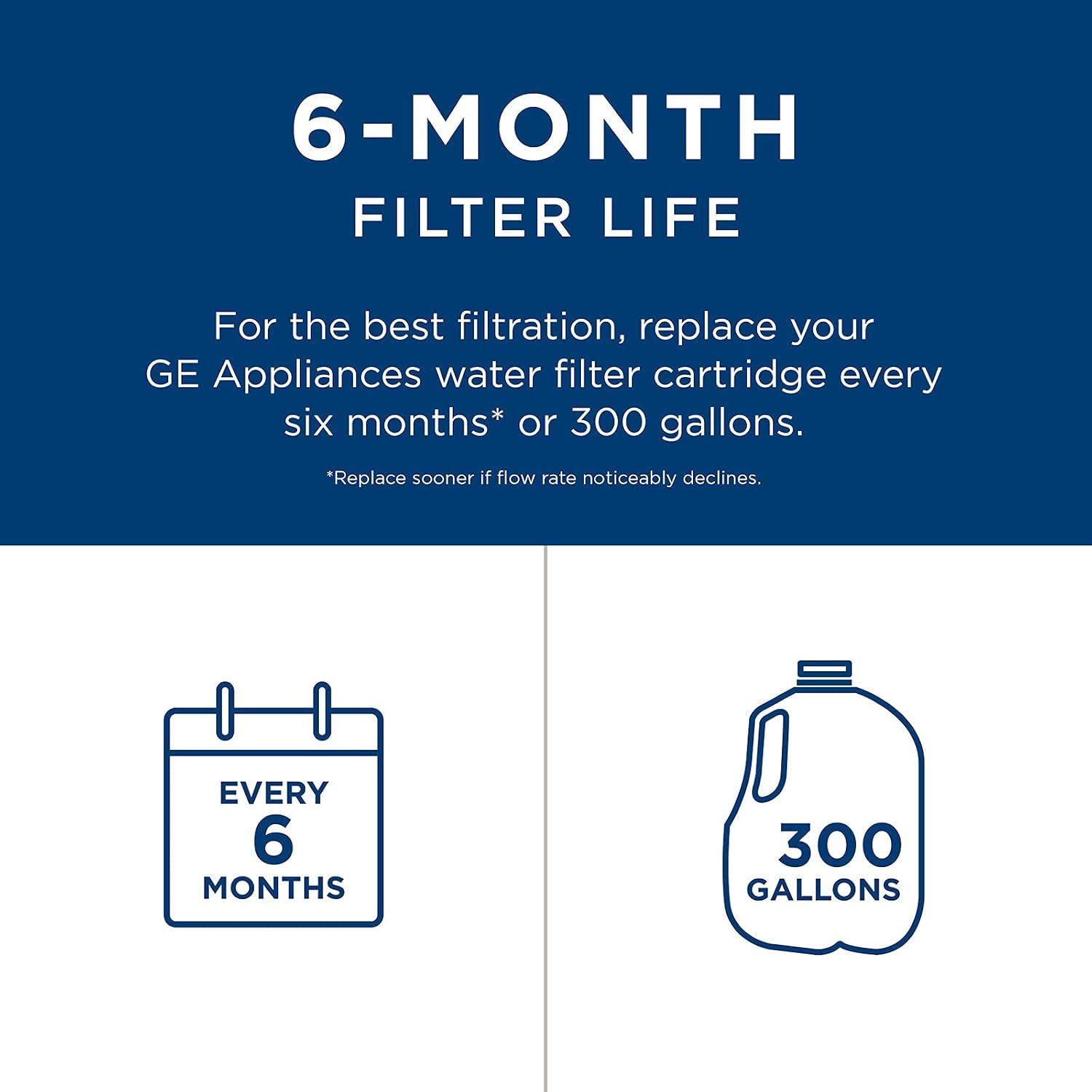 GE MSWF Refrigerator Water Filter | Certified to Reduce Lead, Sulfer, and 50+ Other Impurities| Pack of 1