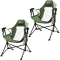 Portal Hammock Camping Chair, Portable Outdoor Swinging Chairs with Adjustable Back and Height for Lawn, Backyard, Patio, Supports 400 lbs, Breathable Mesh High Back, Blue