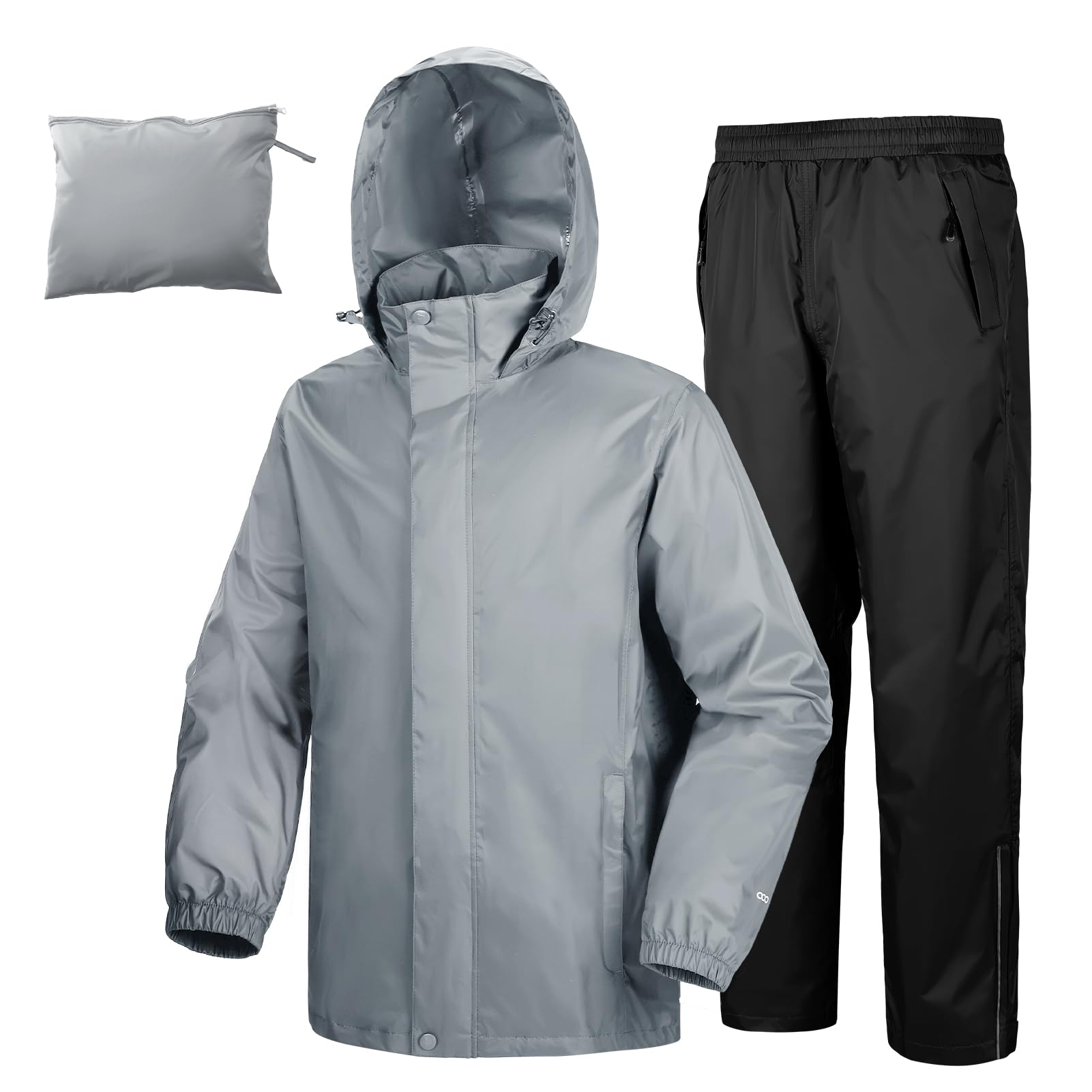 33,000ft Men's Rain Suit Packable Waterproof Lightweight Rain Gear for Golf Hiking Cycling 2 Pieces(Rain Jackets and Pants)