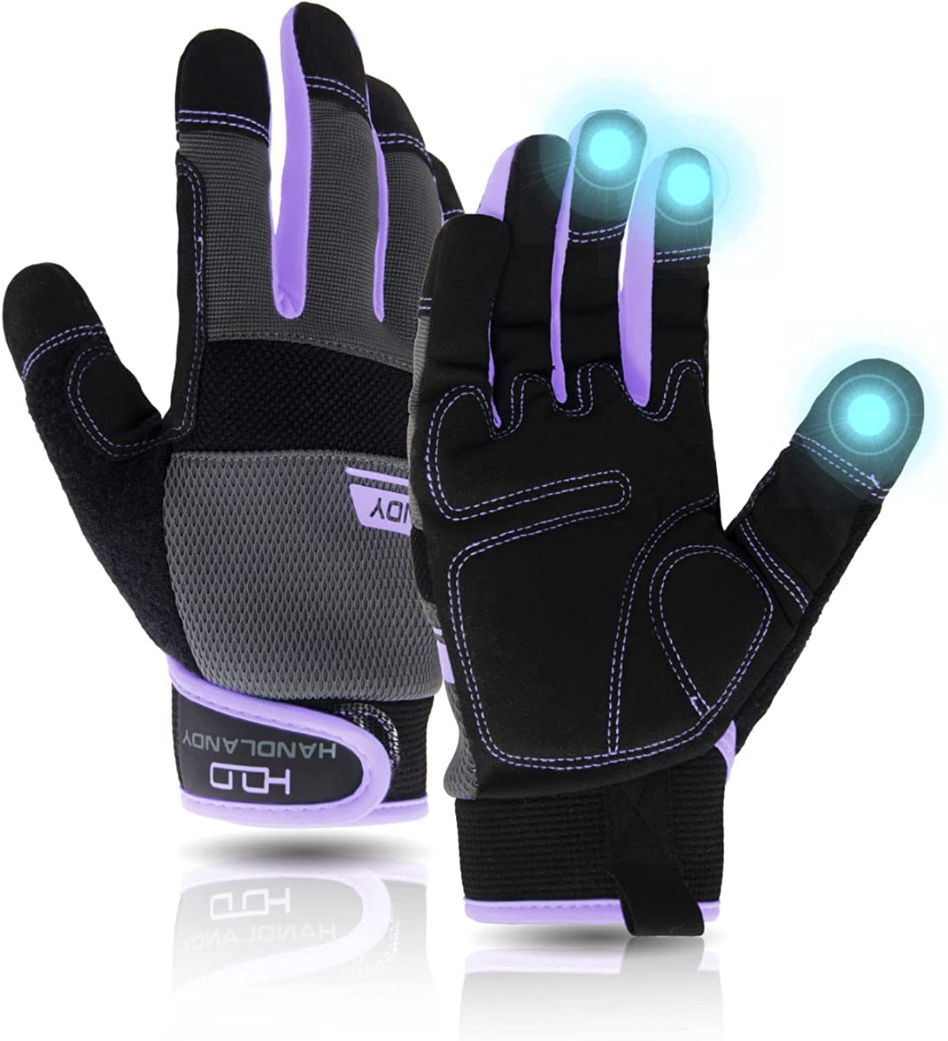 AIGEVTURE Safety Work Gloves Mens & Women, Light Duty Mechanic Gloves Touch Screen, Gardening Work Gloves with Grip,High Dexterity