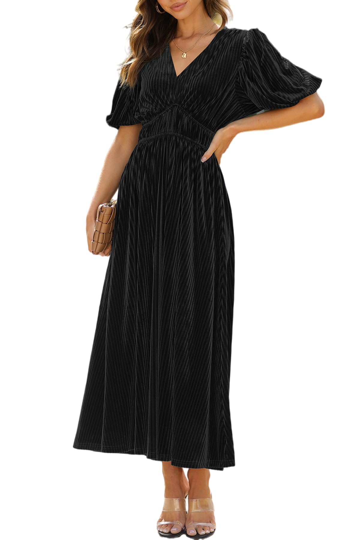 Sissyaki Women's Velvet Formal Dresses for Wedding Guest 2025 Fall Winter Dress