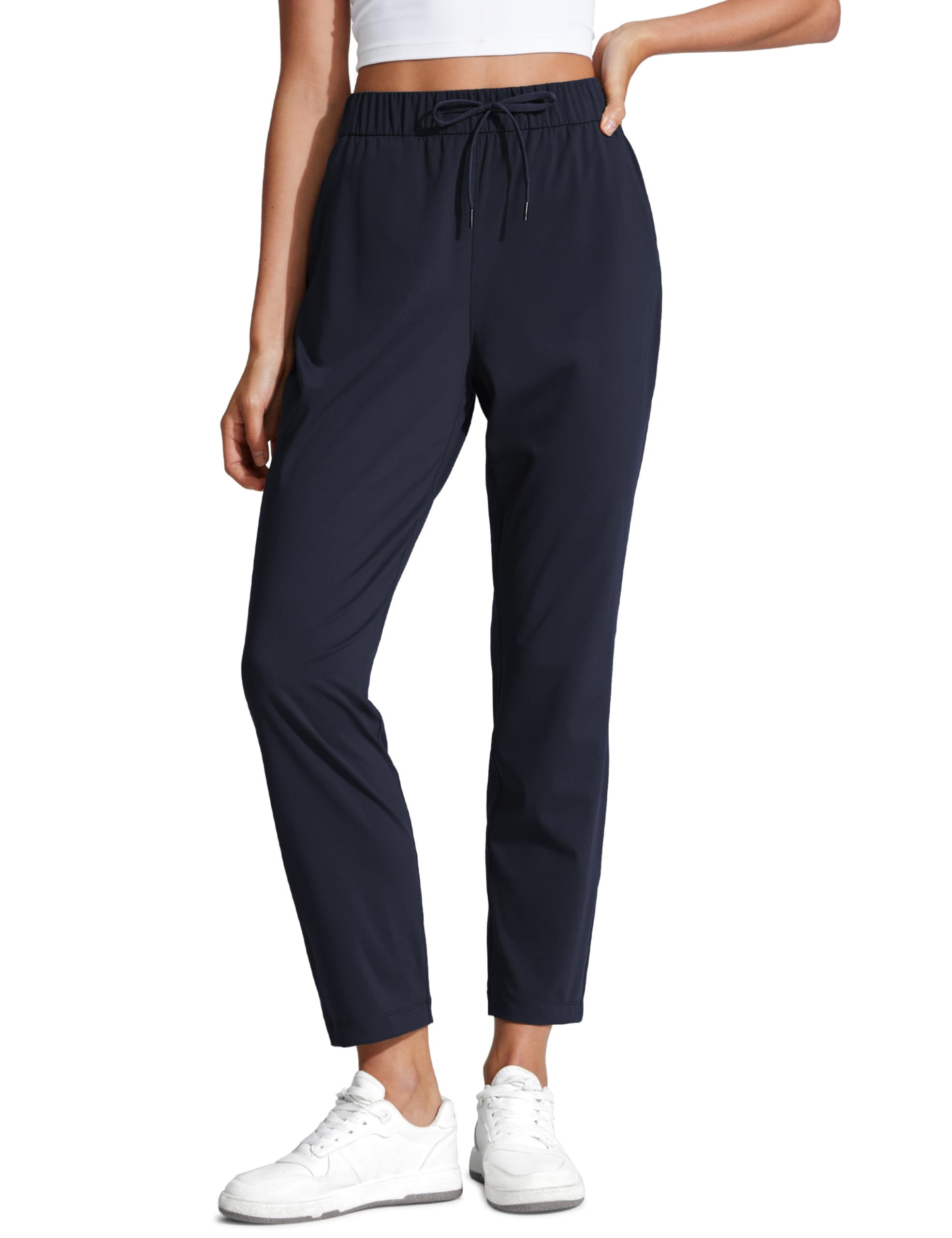 CRZ YOGA 4-Way Stretch Ankle Golf Pants for Women 27" - Casual Dress Work 7/8 Sweatpants with Pockets
