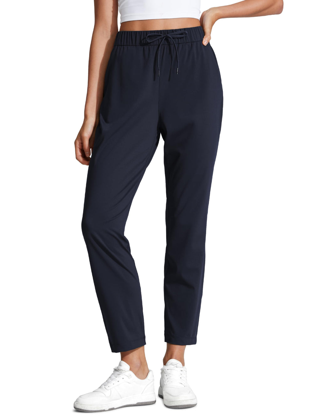 CRZ YOGA 4-Way Stretch Ankle Golf Pants for Women 27" - Casual Dress Work 7/8 Sweatpants with Pockets