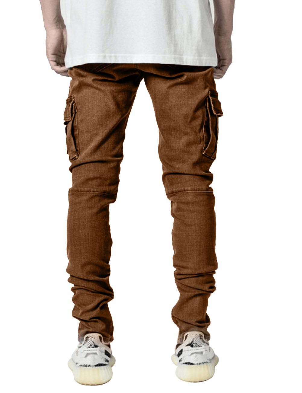 HUNGSON Men's Slim Fit Stretch Jeans Ripped Skinny Jeans for Men, Distressed Straight Leg Fashion Comfort Flex Waist Pants