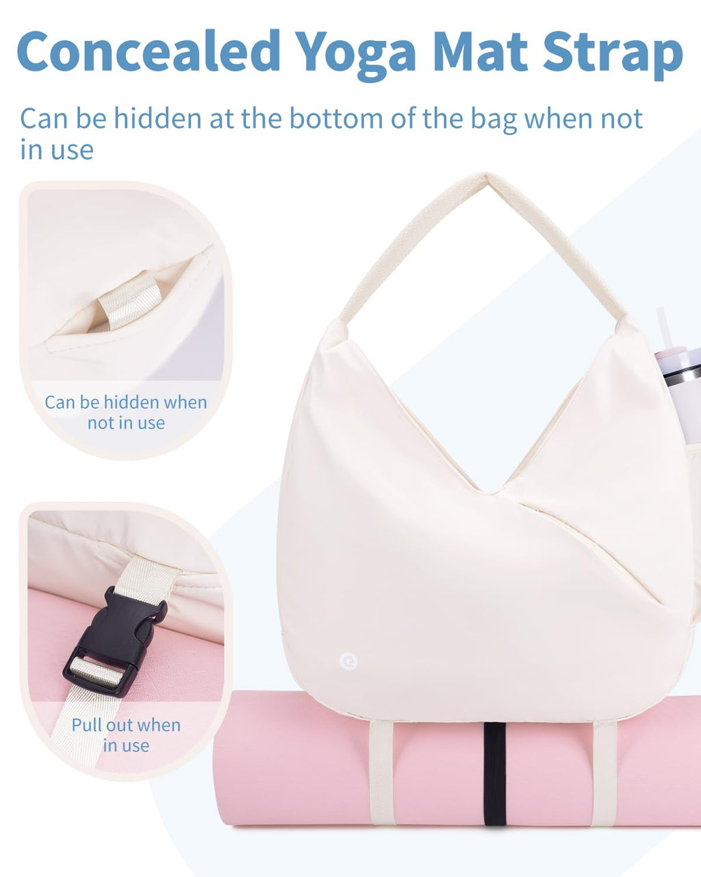 Ceneda Large Gym Bag for Women with Hidden Yoga Mat Holder & Shoe Compartment & Wet Pocket, Sports Duffle Bag for Travel