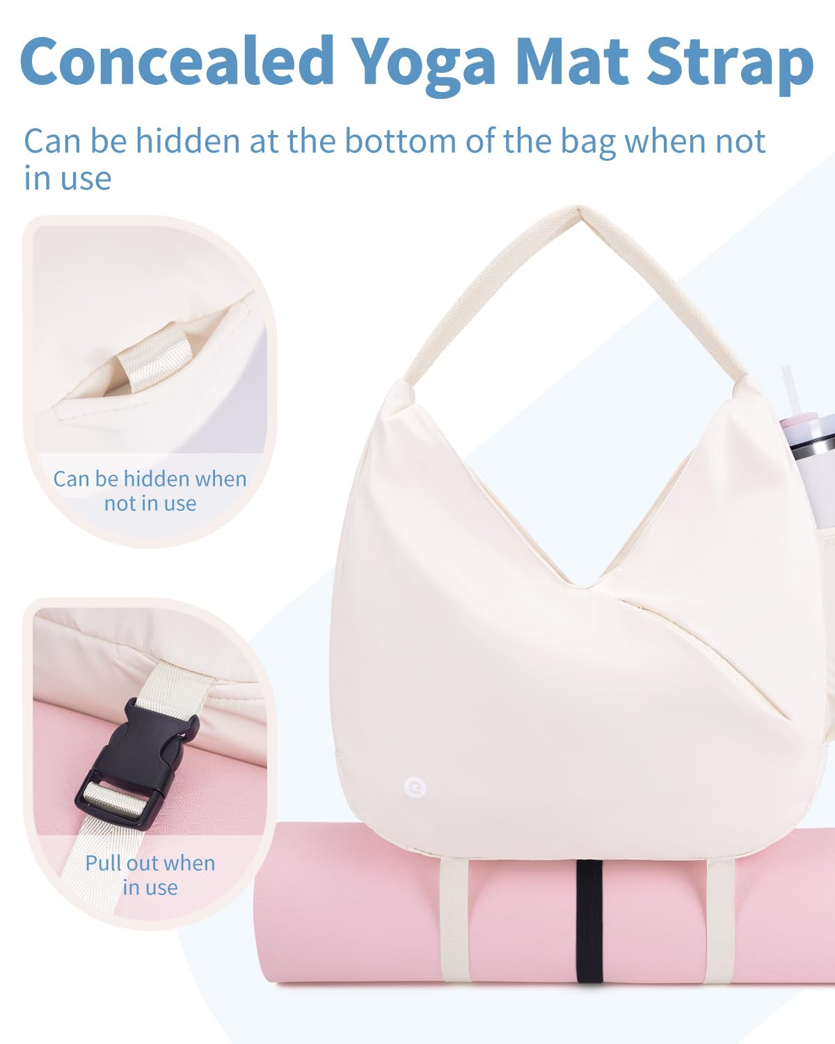 Ceneda Large Gym Bag for Women with Hidden Yoga Mat Holder & Shoe Compartment & Wet Pocket, Sports Duffle Bag for Travel
