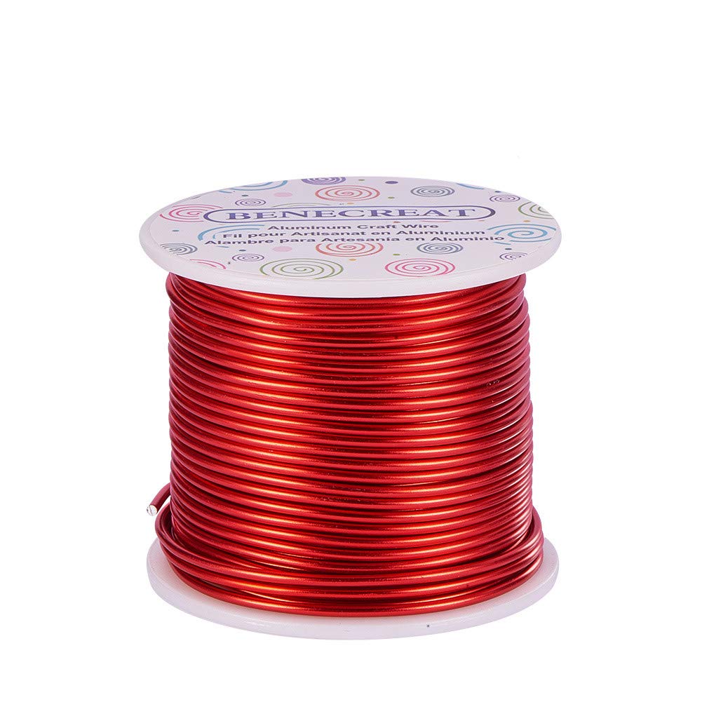 BENECREAT 9 Gauge Jewelry Craft Aluminum Wire 55 Feet Bendable Metal Sculpting Wire for Halloween Craft Floral Model Skeleton Making (Black, 3mm)