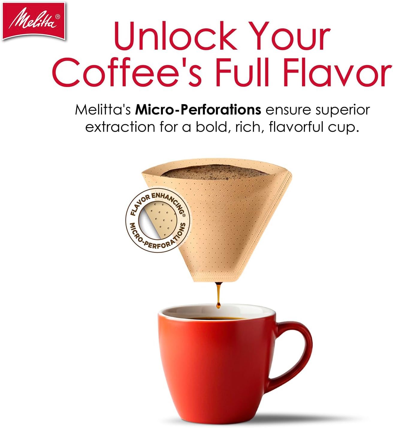 Melitta #4 Cone Coffee Filters, Bamboo, 80 Count (Pack Of 6), 480 Total Filters - Fits all 8-12 Cup Cone Coffee Makers and Pour-Overs, Compostable, Tear-Resistant, Made in USA