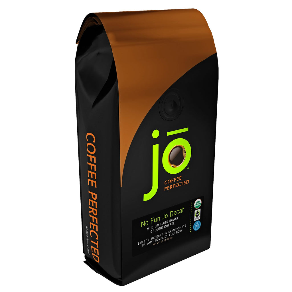 COLD BREW JO DECAF: 10 oz. Coarse Ground USDA Organic Decaf Coffee, Dark French Roast, Swiss Water Process, Soft Velvety Texture, Low Acidity, Fair Trade Kosher, Gluten Free, Non-GMO, Chemical Free