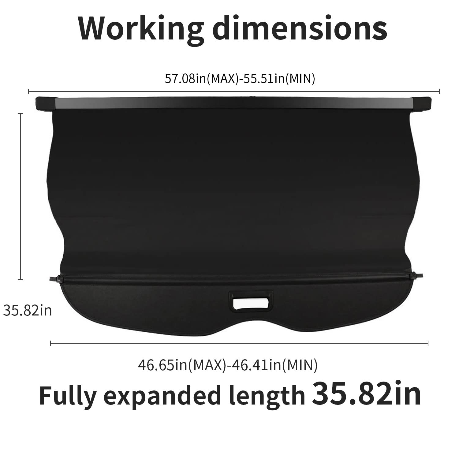 Cargo Cover for Jeep Grand Cherokee (2 Row; WL) 4XE Accessories 2022-2025 2026 Rear Black Trunk Shade Luggage Security Cover