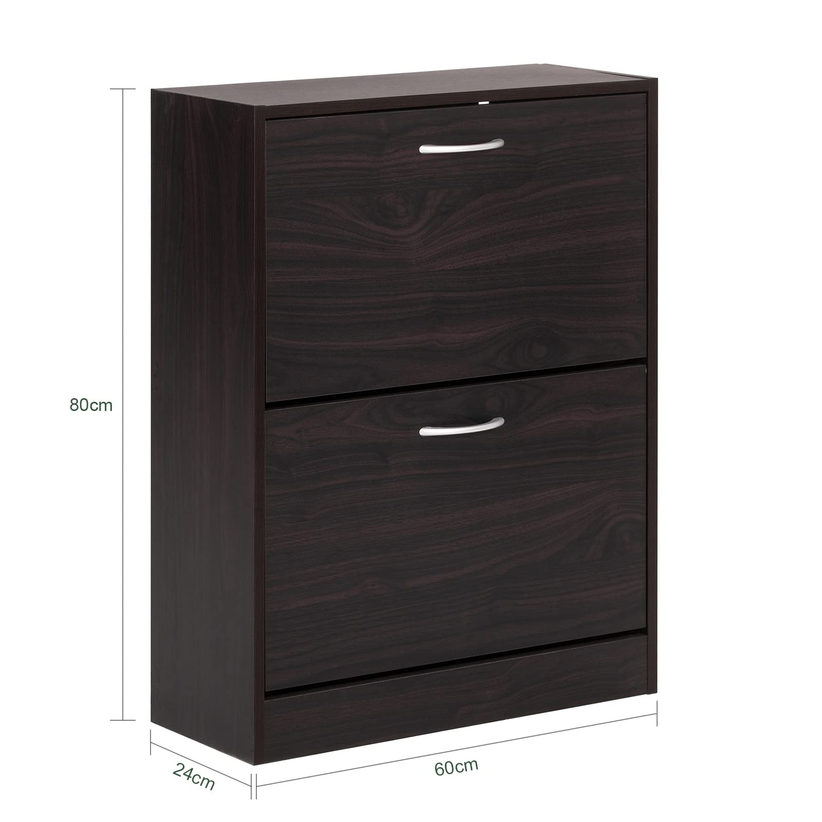 Haotian Shoe Cabinet Storage for Entryway, Narrow Shoe Cabinet with Two Flip Drawers to Save Space, Shoe Rack Cabinet for Front Door Entrance Hallway (Black)