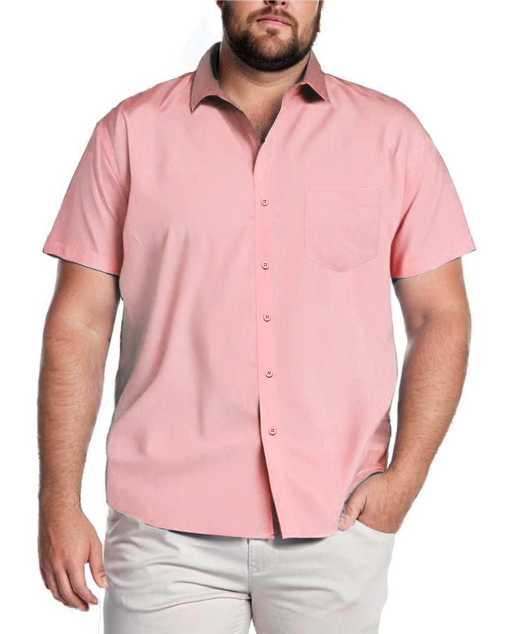 COOFANDY Big & Tall Shirts for Men Short Sleeve Button Down Casual Dress Shirts
