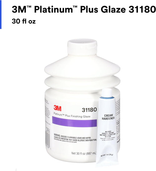 3M Platinum Plus Glaze, 31180, Two-Part Premium Selfleveling Finishing Glaze, 30 fl oz/887 mL