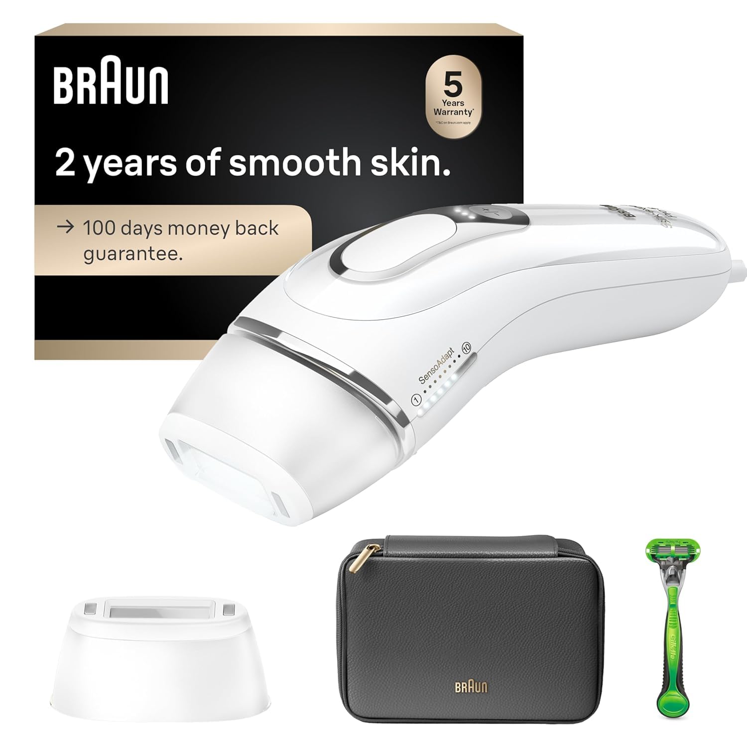Braun IPL, Silk·Expert Pro 5, IPL Hair Removal for Women and Men, Permanent Laser Hair Reduction At-Home, 1 Head, IPL5100