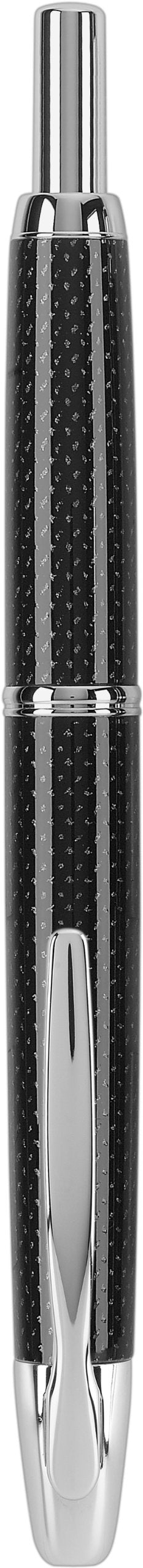 PILOT Vanishing Point Collection Refillable & Retractable Fountain Pen, Black Carbonesque Barrel with Rhodium Accents, Blue Ink, Medium Nib (60246)