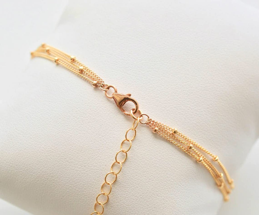 BERISO 14K Gold/Silver Plated Choker Necklace for Women Shining Dots Station Gold Chain Necklace Beads Sparkle Chain Necklace Link Chain Exquisite Jewelry for women