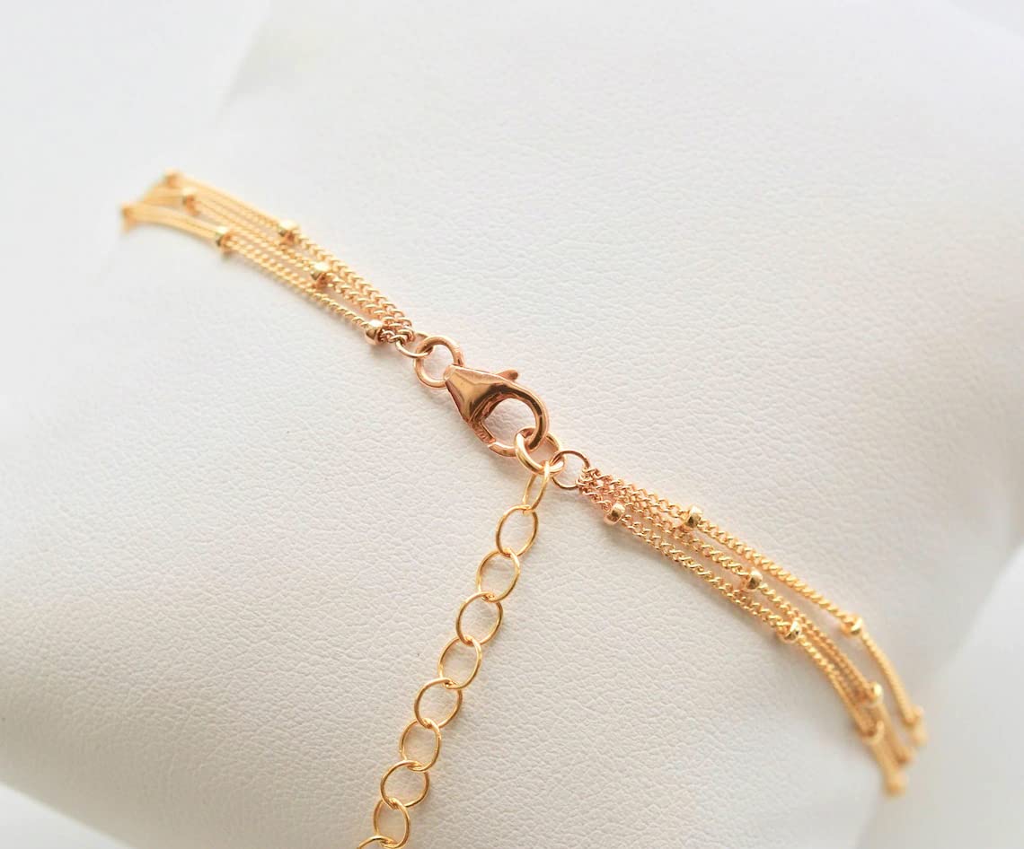 BERISO 14K Gold/Silver Plated Choker Necklace for Women Shining Dots Station Gold Chain Necklace Beads Sparkle Chain Necklace Link Chain Exquisite Jewelry for women