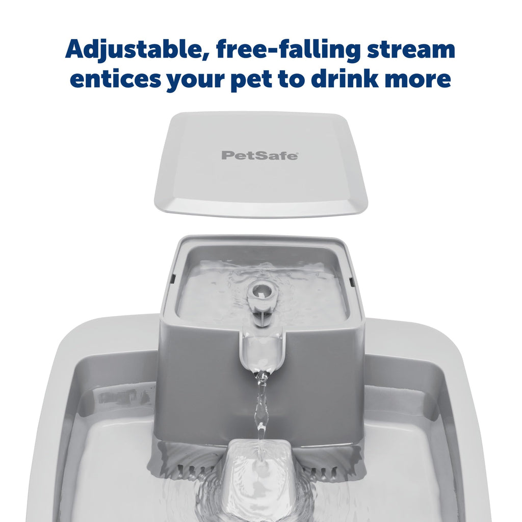 PetSafe Oasys 1 Gallon (128 Ounce) Pet Fountain - Cat or Small to Medium Breed Dog Water Fountain - Dishwasher Safe Filtered Water Dispenser with Flow Control - Filters Included - Easy to Clean