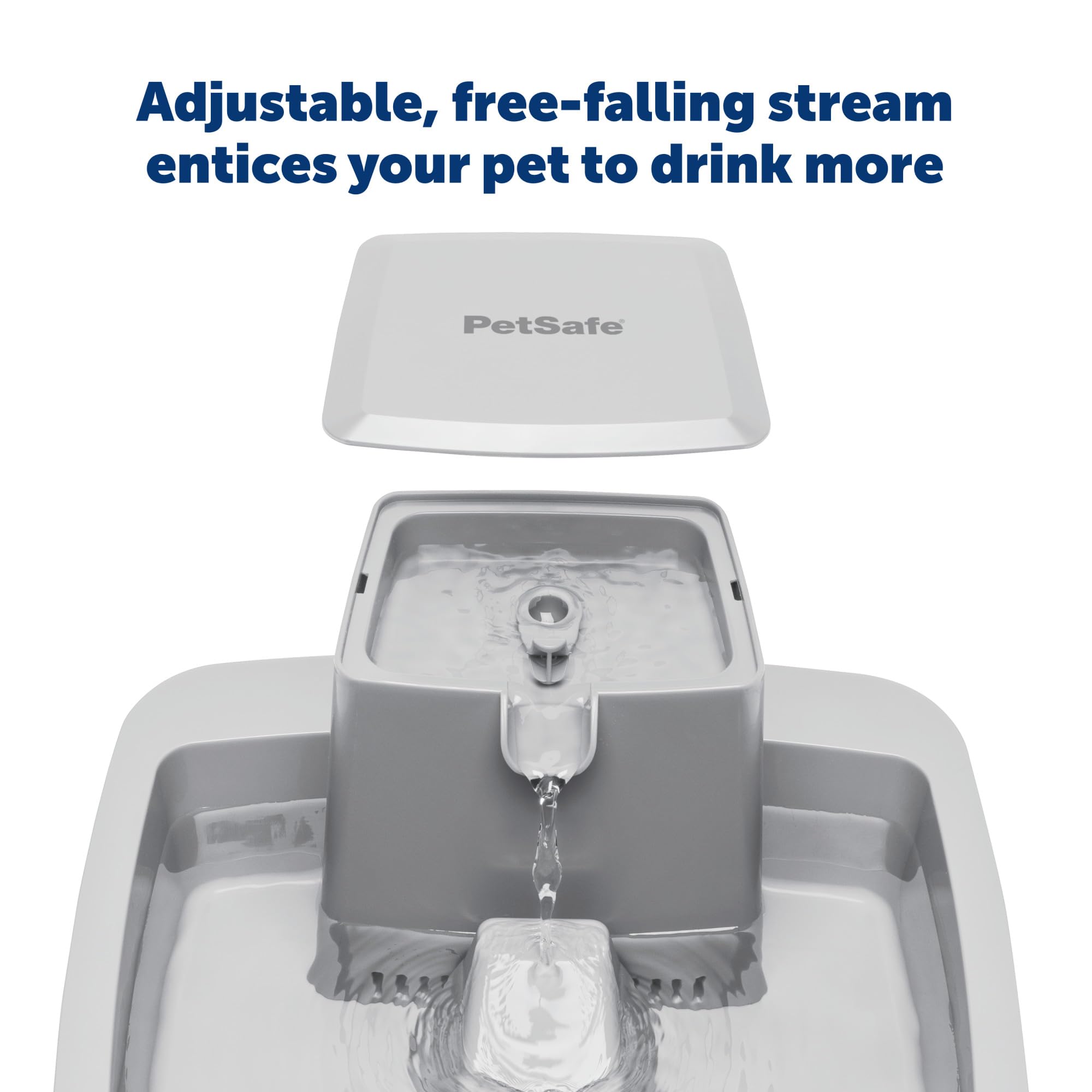 PetSafe Oasys 1 Gallon (128 Ounce) Pet Fountain - Cat or Small to Medium Breed Dog Water Fountain - Dishwasher Safe Filtered Water Dispenser with Flow Control - Filters Included - Easy to Clean