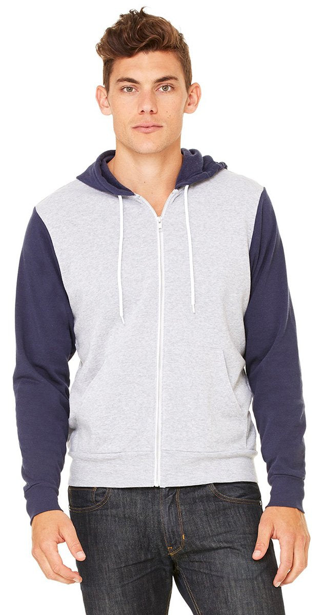 Bella & Canvas Men's 3739 Unisex Poly-Cotton Fleece Full-Zip Hoodie