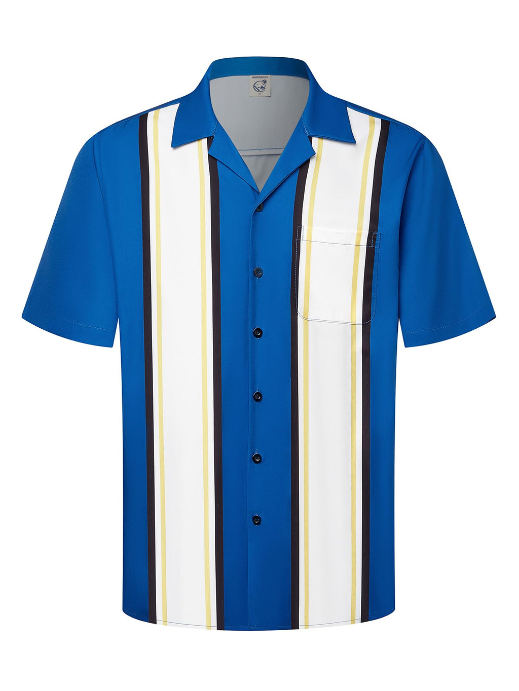 Hardaddy Men's Camp Collar Retro Vintage Bowling Button Down Shirt with Pocket Casual Short Sleeve Beach Shirts Summer