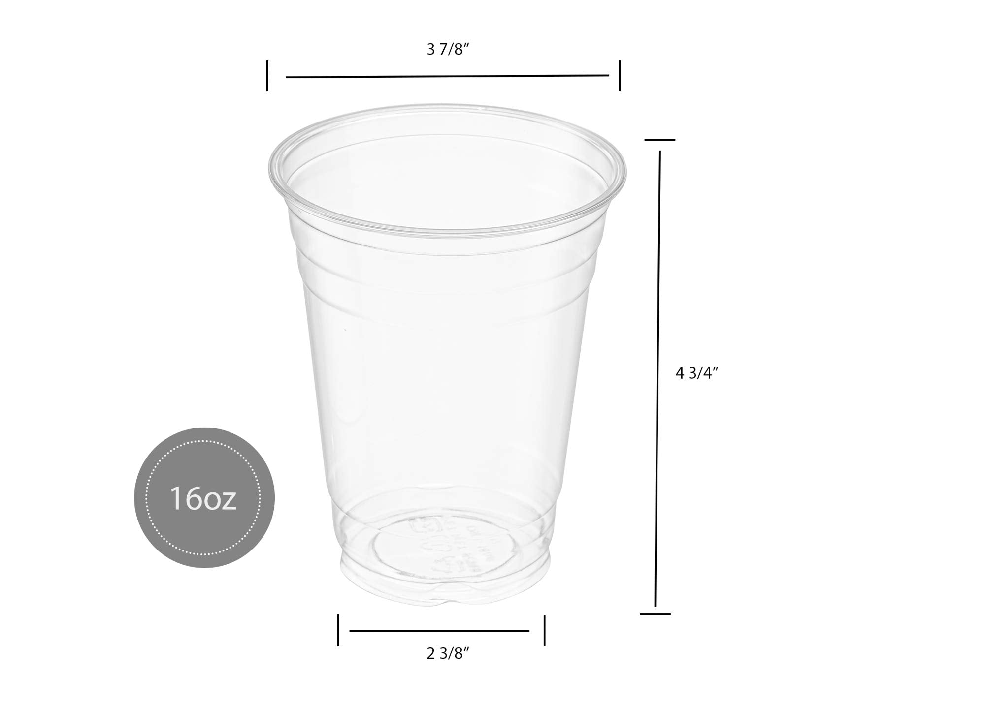 Crystal Clear PET Cups for Iced Coffee,Milkshake, Cold Drinks, Slush, Smoothy's, Slurpee, Ice cream, Dessert, Party's, Plastic Disposable Cups (50, 12 oz)