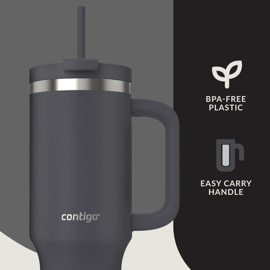 Contigo Streeterville 30oz Tumbler, Stainless Steel Vacuum Insulated, Leak-Proof, Cold for 29 Hours, Fits in cupholders, Licorice