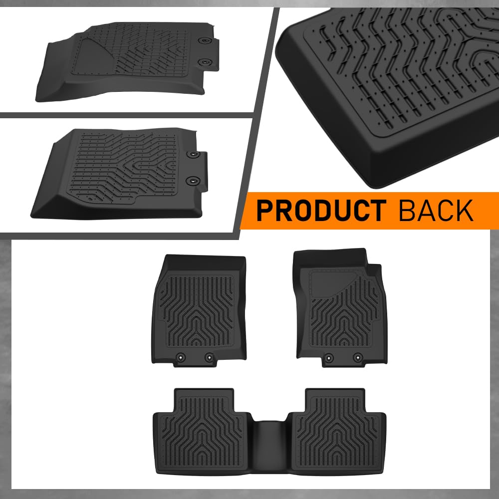 G-PLUS Floor Mats Fit for Toyota 4Runner 2013-2024/Fit Lexus GX460 2014-2023/Not Fit Vehicles with Vinyl Flooring, TPE Black,1st & 2nd Row 3pcs Mats