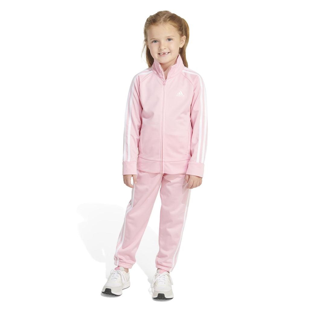 adidas Little Girl's Zip Front Classic Tricot Jacket and Joggers Set