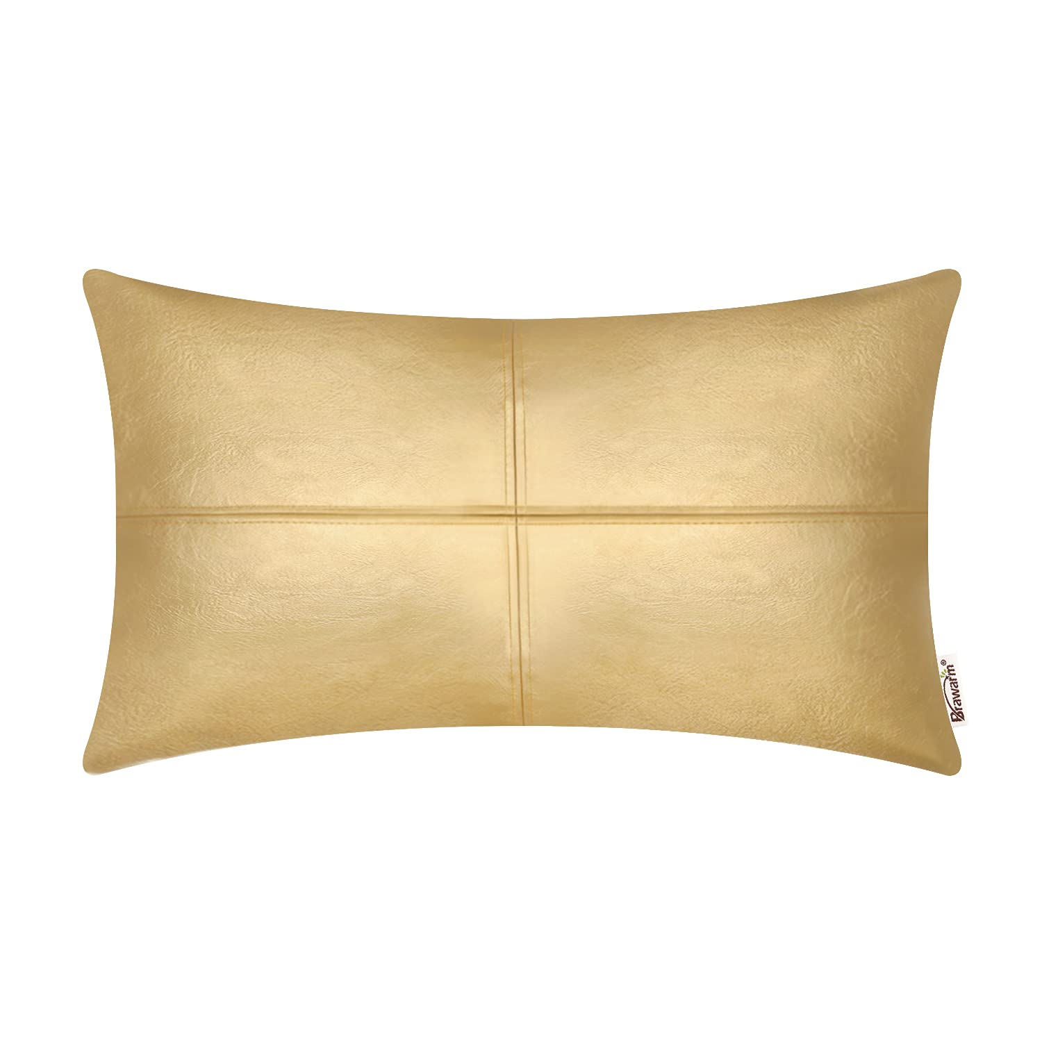 BRAWARM Faux Leather Throw Pillow Covers 16 X 16 Inches, Black Leather Pillow Cover, Hand Stitched Leather Decorative Pillow Cover for Couch Sofa Bed Living Room Home Garden