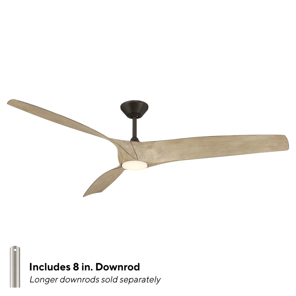Modern Forms Zephyr Smart Indoor and Outdoor 3-Blade Ceiling Fan 52in Bronze/White Oak with Adjustable CCT 2700K-3000K-4000K-5000K LED Light Kit and Remote Control